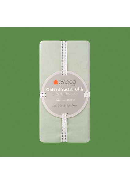 Soft Basic Oxford 2'li Yastık Kılıfı - Yeşil - 50X70 cm