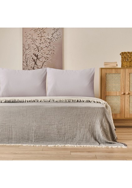 Soft Hevin Çift Kişilik Yatak Örtüsü - Antrasit - 220X240 cm