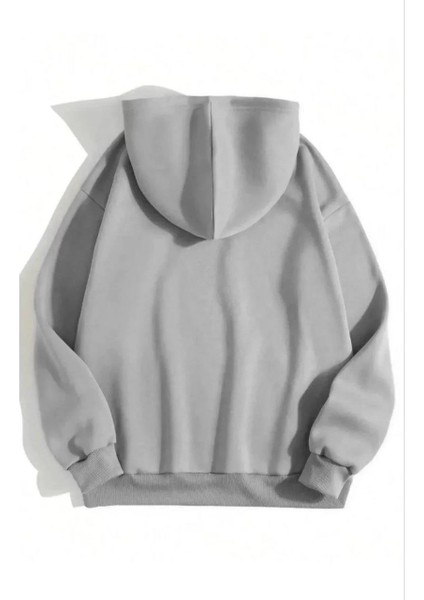 3 Iplik Pamuklu Unisex Kapşonlu Sweetshirt - Gri fiyatları