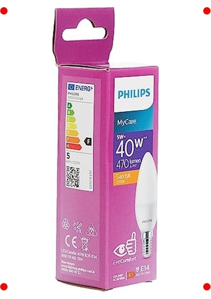 E14 Duy 40W Eşdeğeri Mum LED Ampul - Sarı Işık fiyatları