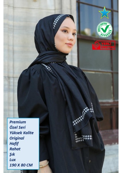 Hint Ipek Premium Lux Original Monogram Şal (Ipek Vual, Özel Seri, Yüksek Kalite, Hafif, Rahat, Şık, Tesettür Giyim, Shawl, Hijab)