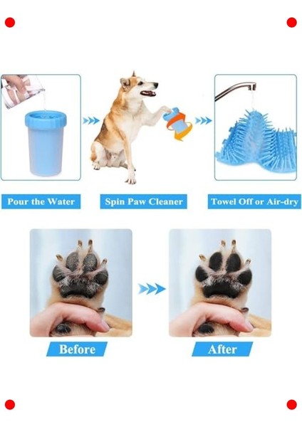 Taşınabilir Silikon Fırçalı Köpek Pati Temizleyici modelleri