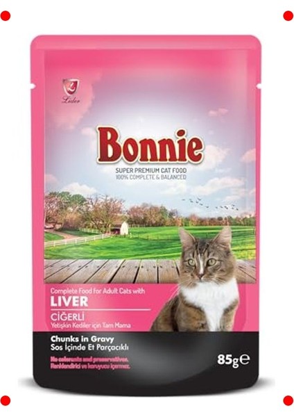 Kuzu Etli ve Ciğerli Yaş Kedi Maması - 85 gr Poşet