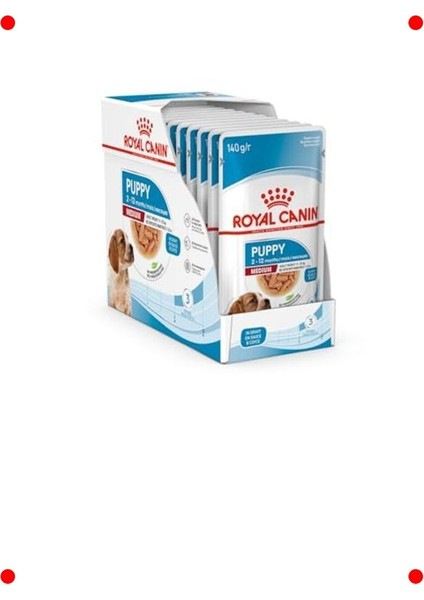 Orta Irk Yavru Köpek Yaş Mama Gravy 140 gr x 10