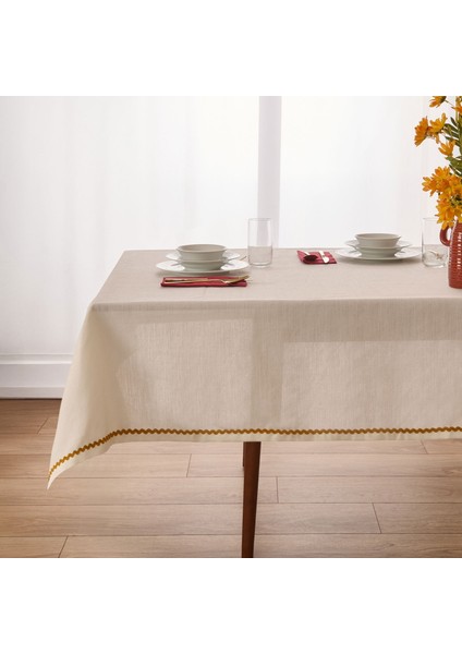 Soft Mustard Masa Örtüsü - Ekru - 140X220 cm