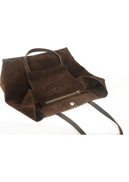 Süet El Yapımı Kadın Acı Kahve El-Omuz Çantası modelleri