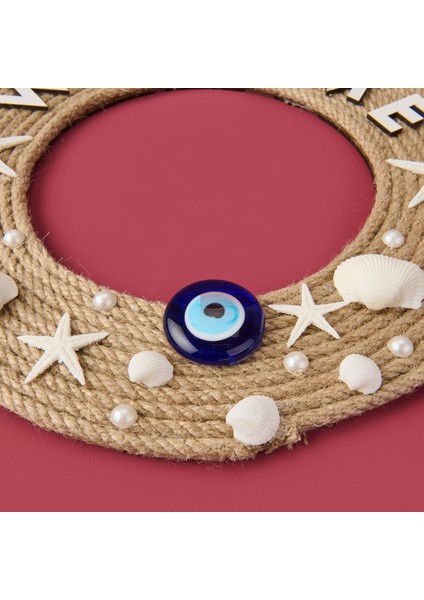 Dekoratif Welcome Shell Kapı Süsü - Renkli - 30 cm modelleri