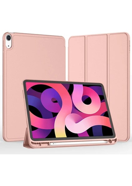 Apple iPad Air 5. Nesil 10.9 (2022) Kalemlikli Yatay Standlı Versa Smart Kılıf A2588 A2589 A2596