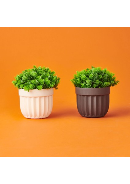 Dekor Saksılı Yapay Çiçek - Asorti - 14X14 cm modelleri