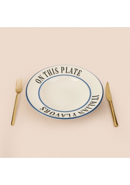 Kitchen Italian Flavors Makarna Tabağı - Beyaz - 27 cm