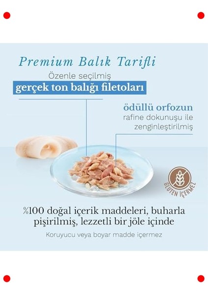 Yetişkin Kedi Konservesi | Ton Balığı ve Orfoz Jöleli 85G modelleri