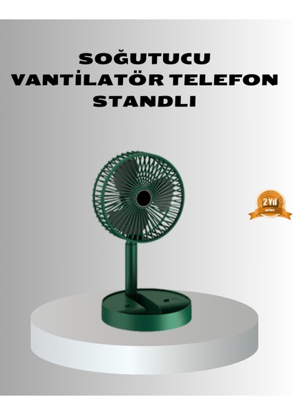 Yzlal Şarjlı Katlanabilir Mini Fan – 3 Kademe Hız Ayarı, Taşınabilir Tasarım