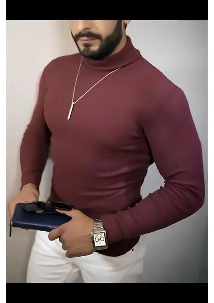 Erkek Kaşkorse Boğazlı Full Likralı Fitilli Body Kazak 3 Renk fiyatları