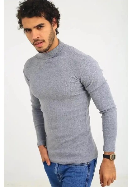 Erkek Kaşkorse Boğazlı Full Likralı Fitilli Body Kazak 3 Renk fırsatları