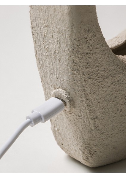 Alen Alçı Dokulu Dokunmatik LED Masa Lambası (21 x 22 Cm)