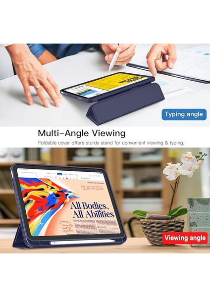 Apple iPad Pro 11 (2022) 4. Nesil Kalemlikli Yatay Standlı Versa Smart Kılıf A2378 A2461 A2379 A2471 modelleri