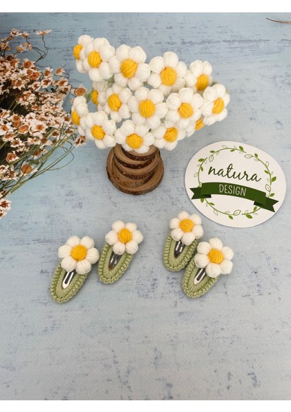 Papatya Taç ve Ikili Çıt Çıt Toka Seti modelleri