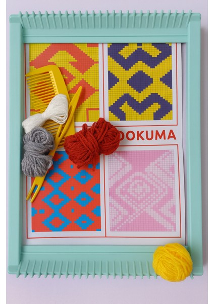 Plastik Halı Dokuma Tezgahı 31X23 cm Hobi Etkinlik Elişi Malzemesi