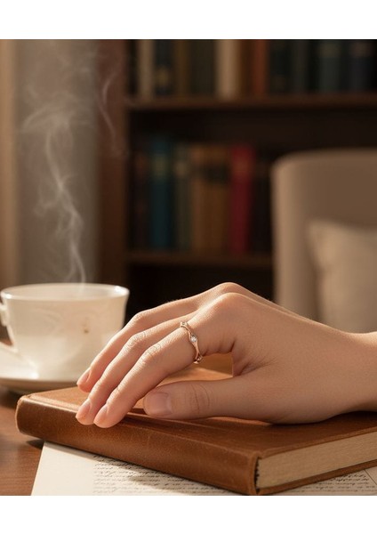 Zirkon Taşlı Dal Formlu 925 Ayar Rose Gümüş Yüzük fiyatları