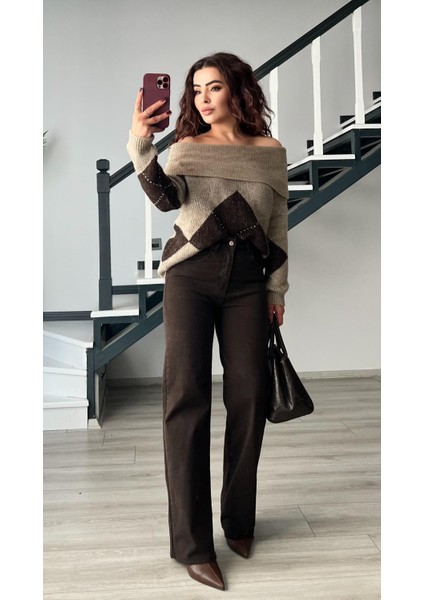 Acı Kahve Likralı Straight Jean indirimleri