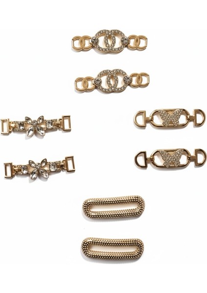 Rose Gold Metal Tokalar 4'lü Set - Çanta, Ayakkabı ve Kemer Süsleme Için Dekoratif Aksesuar