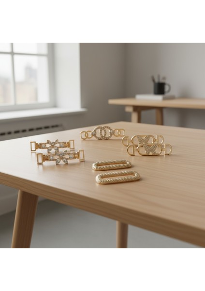 Rose Gold Metal Tokalar 4'lü Set - Çanta, Ayakkabı ve Kemer Süsleme Için Dekoratif Aksesuar fiyatları