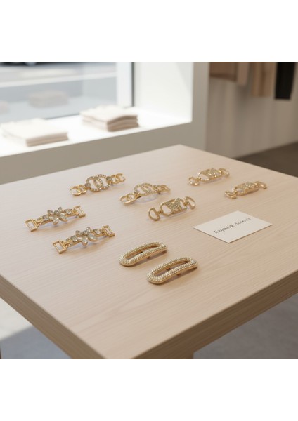 Rose Gold Metal Tokalar 4'lü Set - Çanta, Ayakkabı ve Kemer Süsleme Için Dekoratif Aksesuar modelleri