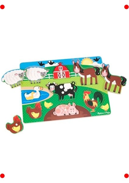 Ahşap Tutmalı Çiftlik Temalı Yapboz