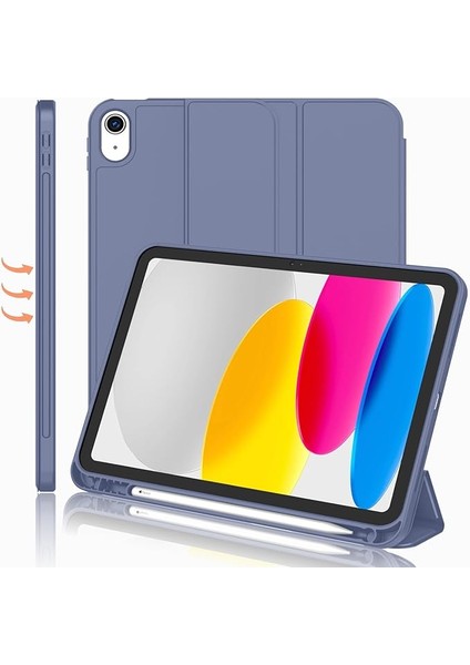 Apple iPad 10. Nesil 10.9 (2022) Kalemlikli Yatay Standlı Versa Smart Kılıf A2696 A2757 A2777 A3164