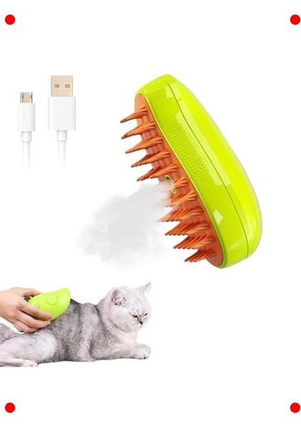 Buharlı Kedi Köpek Bakım Fırçası 3'ü 1 Arada