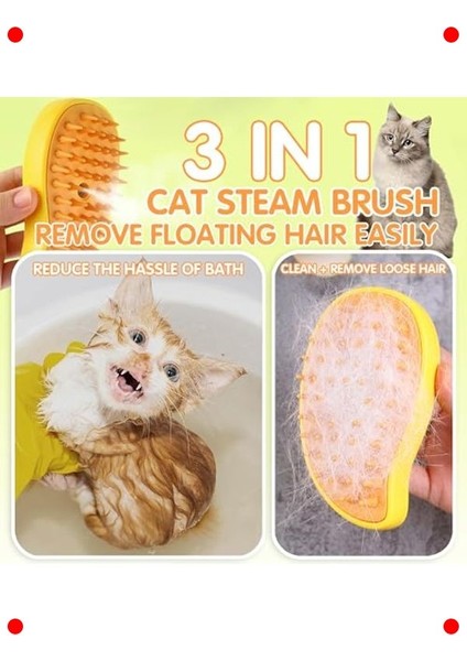 Buharlı Kedi Köpek Bakım Fırçası 3'ü 1 Arada fırsatları