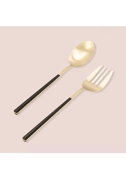 Mia Bianco 2 Parça Salata Servis Takımı - Siyah / Gold fiyatları