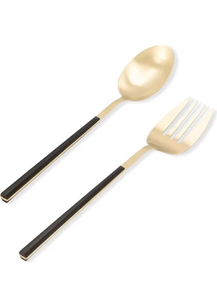 Mia Bianco 2 Parça Salata Servis Takımı - Siyah / Gold modelleri