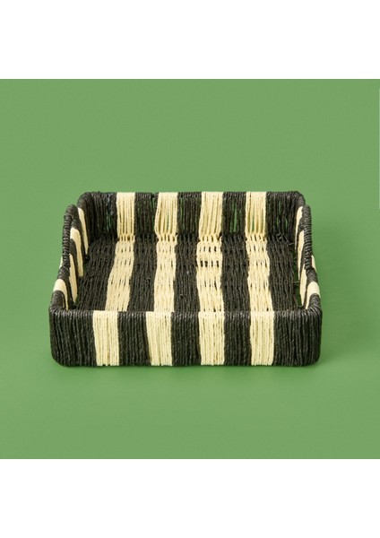 Deco Acerra Dekoratif Tepsi - Siyah / Krem - 22X22X5 cm fiyatları