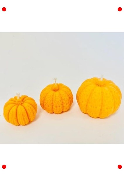 3'lü Mini Kabak Dekoratif Mum Seti - Sonbahar Kış modelleri