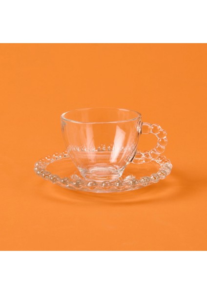 Home Bubbly 12 Parça Boncuklu Cam Kahve Fincanı - Şeffaf - 80 ml modelleri