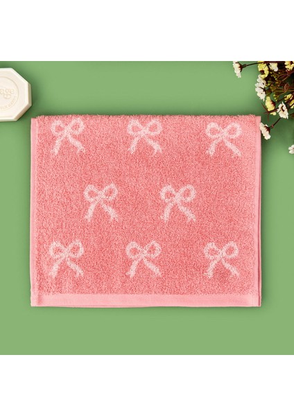 Soft Ribbon El Havlusu - Ekru / Pembe - 30X50 cm