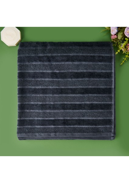 Soft Kadife Banyo Havlusu - Antrasit - 70X140 cm
