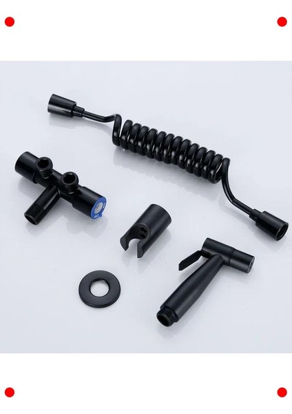 Siyah Çift Çıkışlı Paslanmaz Bide Musluk Seti fiyatları