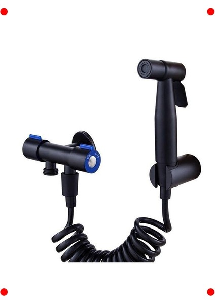 Siyah Çift Çıkışlı Paslanmaz Bide Musluk Seti fırsatları