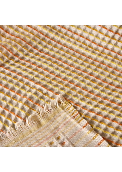 Soft Waffle Koltuk Şalı - Ekru / Sarı - 120X170 cm fiyatları