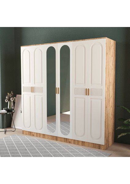 Dova 6 Kapaklı Eko Gardırop - Mdf Kapak