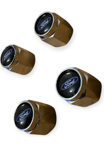 Siyah Mavi Beyaz Logolu Alüminyum 4 Adet Sibop Kapak