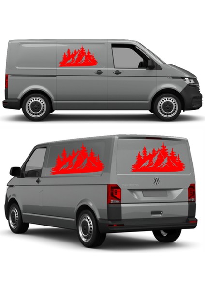 Dağ Orman ve Manzara Sticker - 4x4 Off Road Pickup Adventure - Araba Oto Karavan Sticker 02560