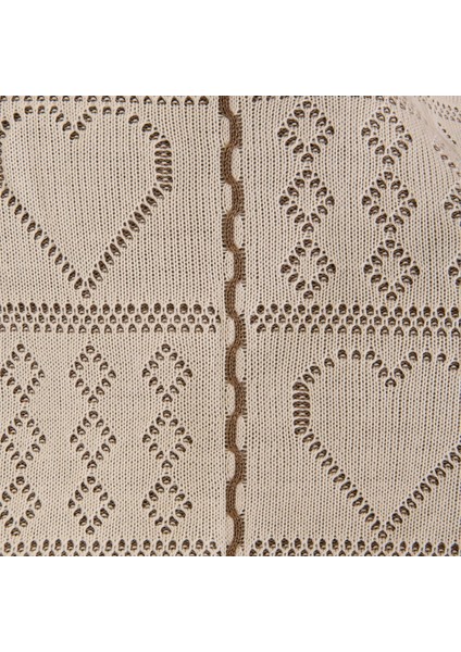 Soft Kalp Desenli Tirko Koltuk Şalı - Bej - 120X160 cm modelleri