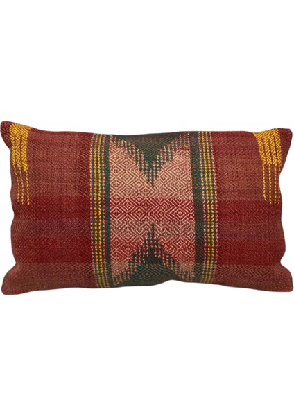 Yeni El Dokuma Dekoratif Lumbar Kilim Kırlent Yastık Kılıfı 6569