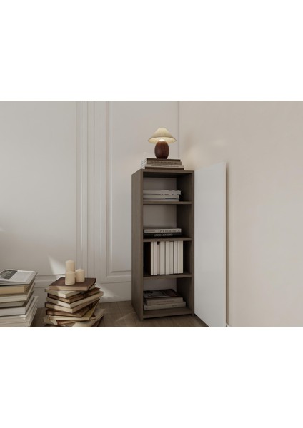 1 Kapaklı Çok Amaçlı Dolap Antrasit Beyaz modelleri