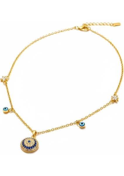 316L Paslanmaz Çelik Kadın Nazar Boncuklu Kolye | Yusso