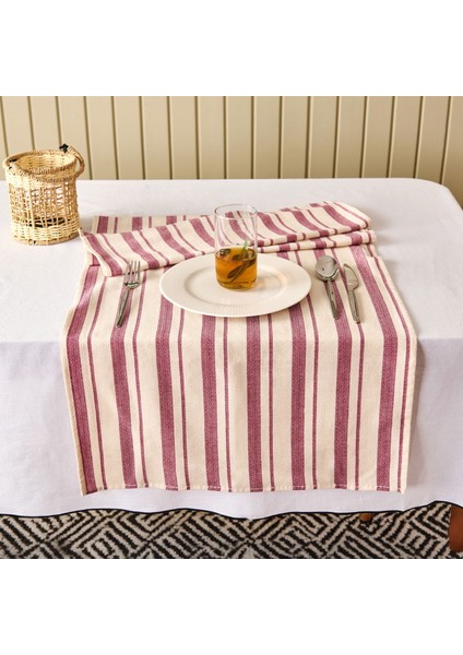 Soft Alno Runner - Ekru / Mürdüm - 50X140 cm