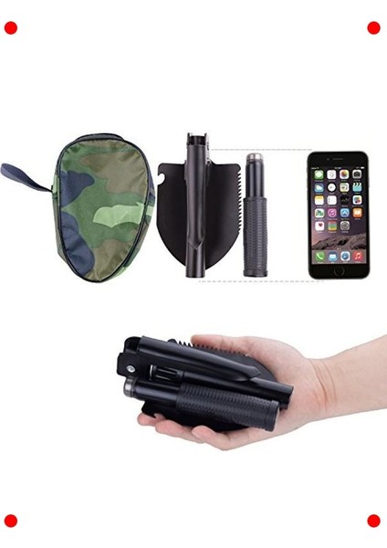 Çok Fonksiyonlu Katlanır Kamp Küreği - Pusulalı fiyatları